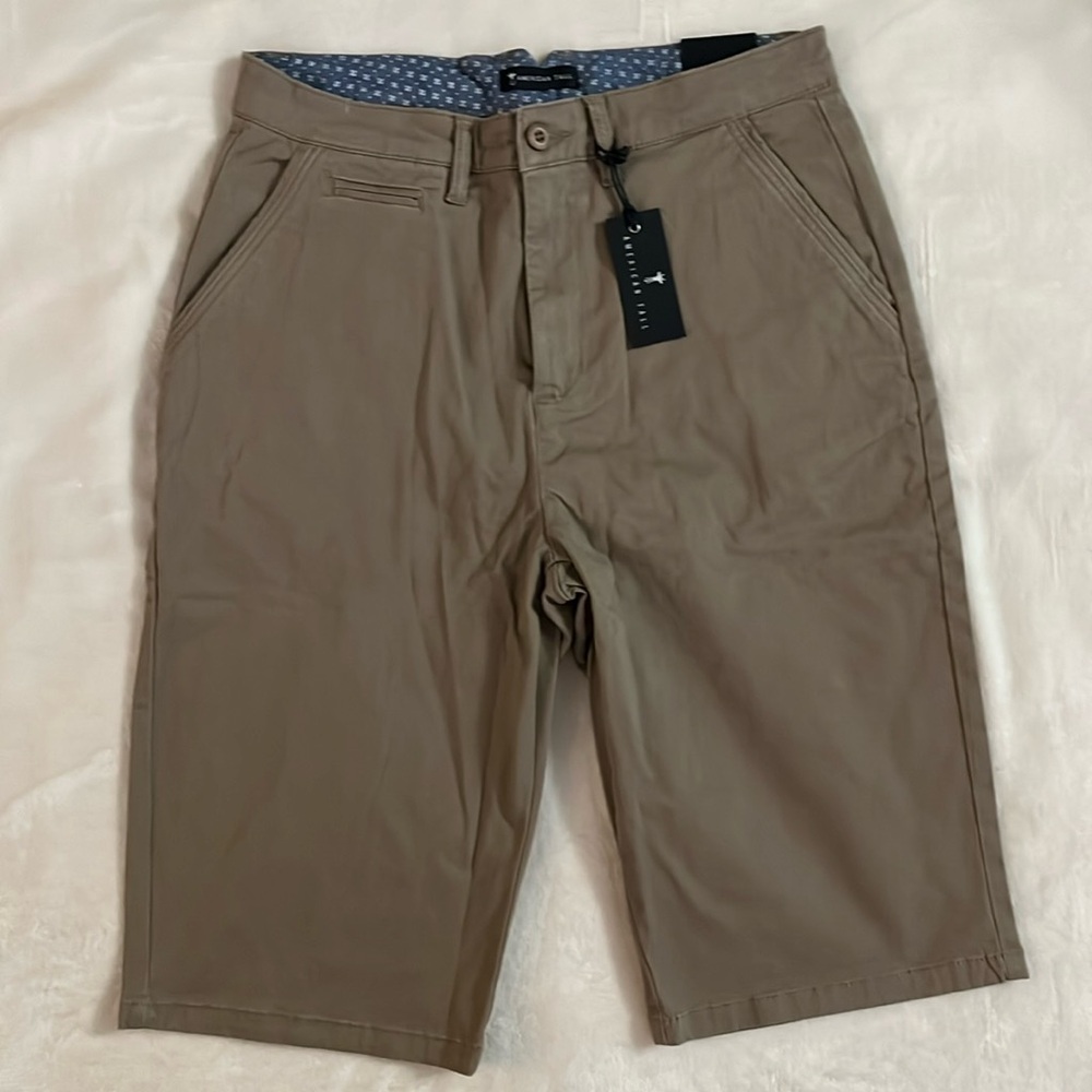 American Tall Chino Shorts for Tall Men in Dark Sand